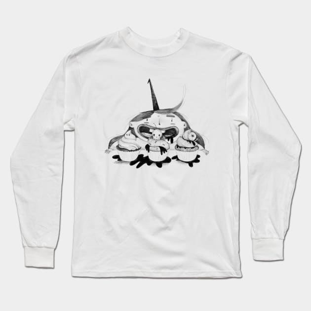 Poisonous Cupcakes Long Sleeve T-Shirt by Gummy Illustrations